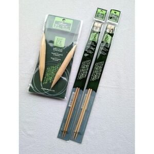 3 Lot Clover Takumi Bamboo Premium Circular Straight Knitting Needle 36in No 6,7